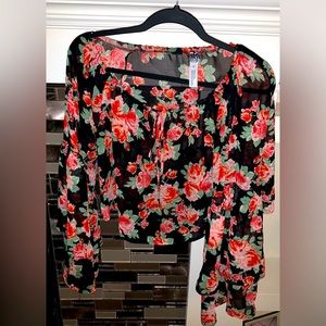 Shear wide sleeves shirt